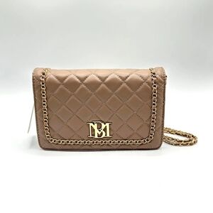 Taupe Badgley Mischka Quilted Crossbody Bag